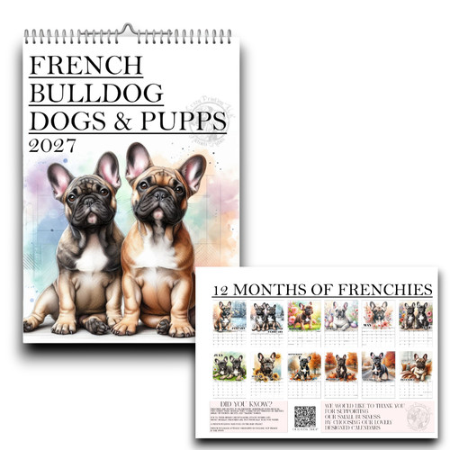 French bulldog calendar - french,