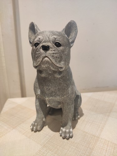 Grey french bulldog figurine - french,