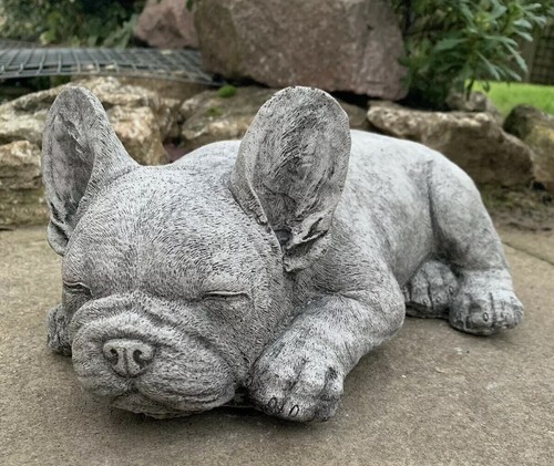 Stone garden lying frenchie - stone,