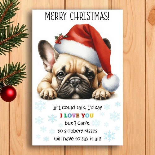 French bulldog christmas card - christmas,