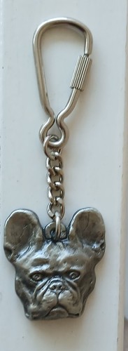 French bulldog metal keyring - bulldog,