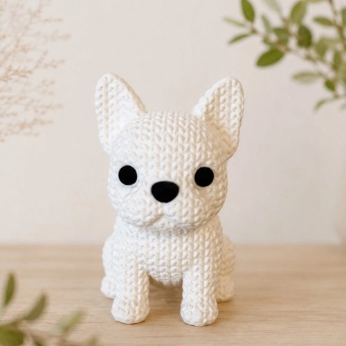 French bulldog white ornament - french,