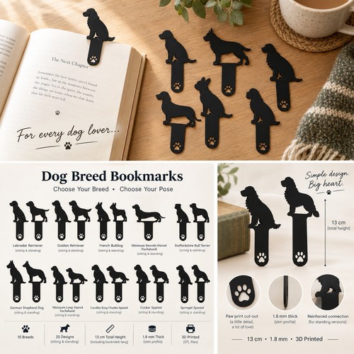 Dog bookmarks french - bookmarks,