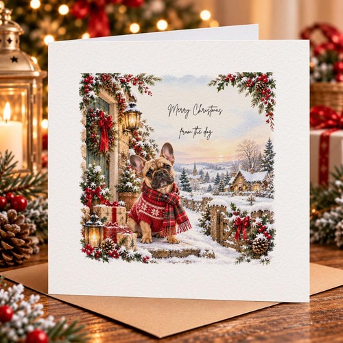 French bulldog christmas card - christmas,