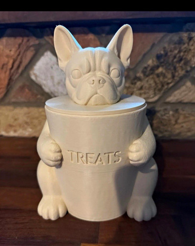 Cream french bulldog ceramic - french,