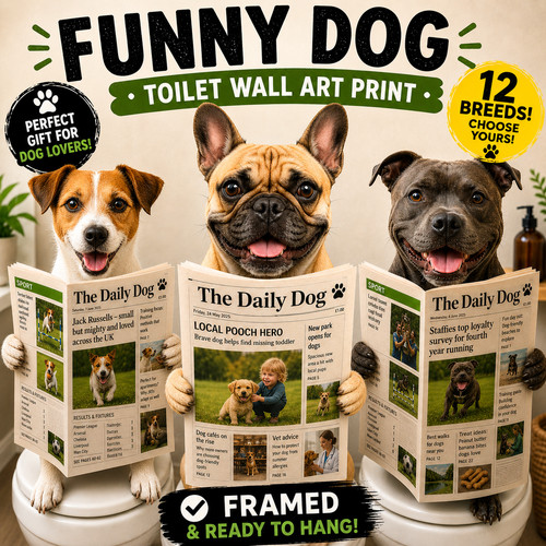 Funny dog toilet wall - dog,