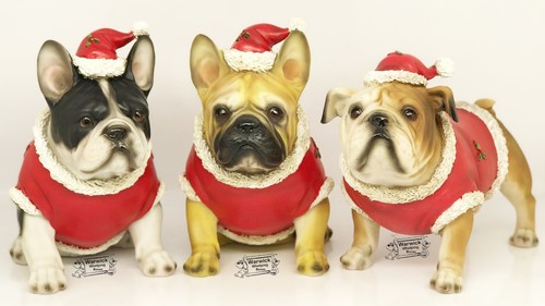 Christmas french bulldog - french,